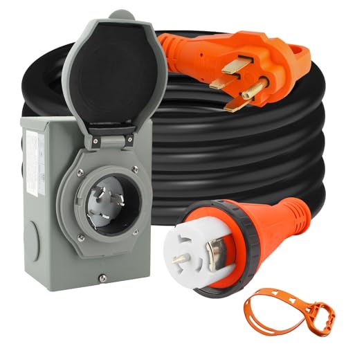 50 Amp Generator Power Inlet Box with Cord