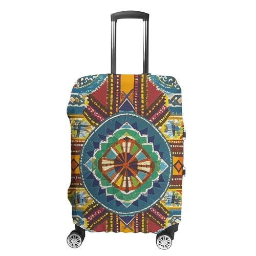 African Style Textile Pattern Printed Luggage Cover Protector, Fits 18-32 Inch Luggage