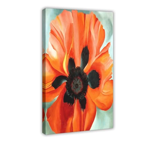 Coquelicot rouge de Georgia O'keeffe impression sur toile encadrée 20x30 cm pour salon