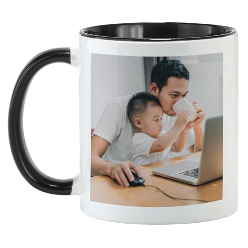 Let's Make Memories Personalized Photo Mug - Custom Coffee Mug - Your Photo - For Any Occasion - Birthday - For Him - For Her - For Friend - Couples -11oz- Black Handle