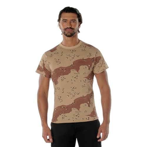 Image of Rothco Camo T-Shirt | Men's Short Sleeve Camouflage Crew Neck Base Layer Rugged Outdoor Hiking Workout Gym Tee Shirt