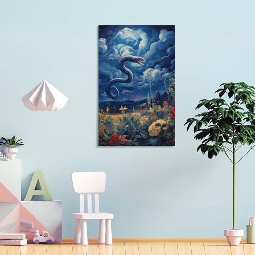 Tableau impression sur toile serpent décoration murale de maison 12x18" - 4