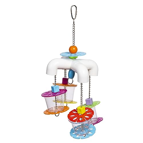 Prevue Pet Products Sink n Seek Playfuls Forage & Engage Bird Toy - Cage Accessories for Small to Medium Birds Ideal for Cockatiels Conures Parakeets Budgies Lovebirds and African Greys