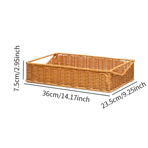 Cesta para servir pan rectangular de imitación mimbre naranja en formato M individual 4