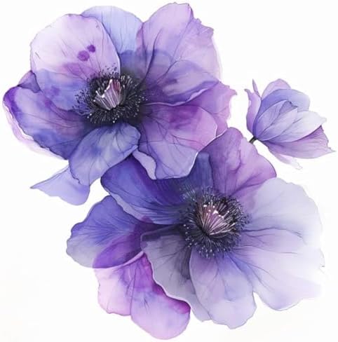 Clematis Flower Car Decal Watercolor, Purple Flower Bumper Sticke...