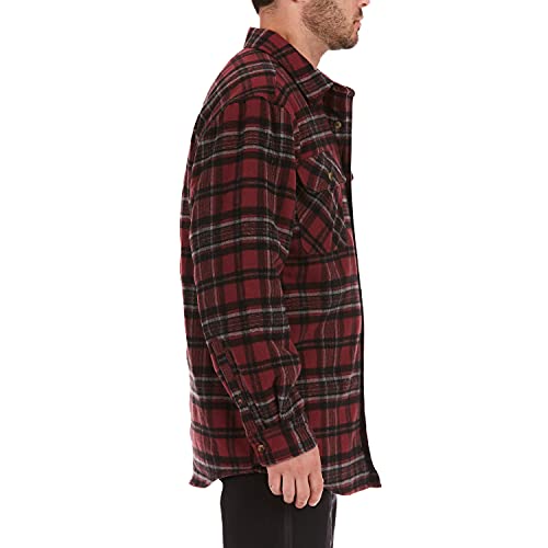 Image of Smith's Workwear Men's Sherpa Lined Cotton Flannel Shirt Jacket