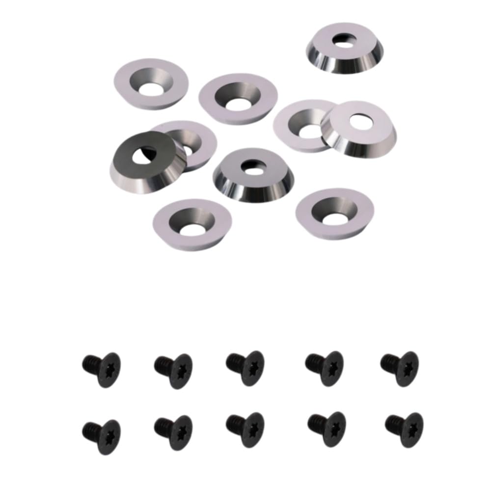 Llmwfa One Color 20Pcs/Set Round Carbide Cutters Inserts 18Mm With Screws M6 Kit, Wood Turning Lathe Replacement Blades