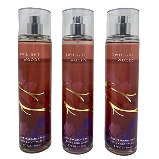 Bath & Body Works TWILIGHT WOODS Fine Fragrance Mist - Value Pack Lot of 3 - Full Size