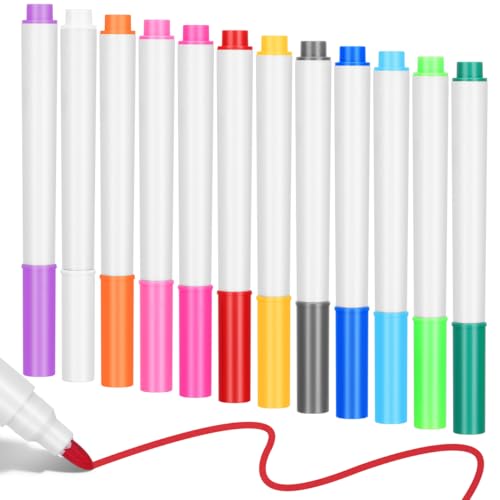 iplusmile 12 pièces Stylo Liquide Effaçable Pour Tableau LED Marqueurs Fluorescents Couleurs Vives Pour Dessin et Doodle Planche Acrylique - Cadeau de Noël
