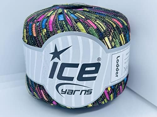 Blue Pink Teal Green Yellow Ladder Ribbon Yarn Ice Trellis Railroad 34032 50gram