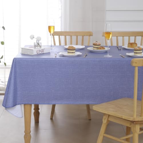 Image of Walrus Heavy Duty Vinyl Tablecloth with Flannel Backing Waterproof Oil-Proof Plastic Table Cloth Stain-Resistant Wipeable Table Cover for Indoor and Outdoor (Navy Blue,54x54 Inch)