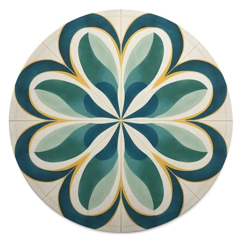 Couverture ronde 150 cm bleue et marron grand format polyvalent