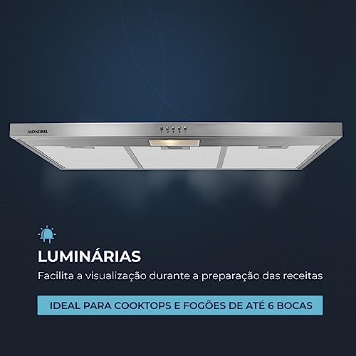 Depurador de Ar Mondial, Inox, 90cm, 110V, 165W - DP90-01 glide