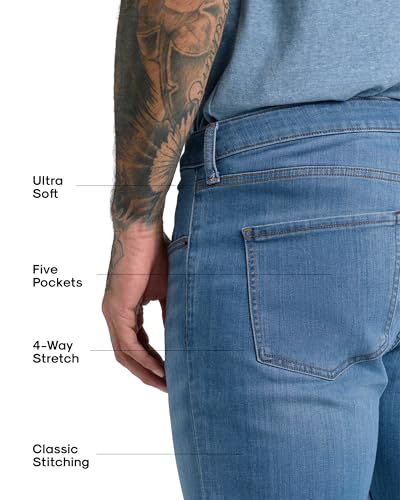 Image of True Classic Stretch Jeans for Men, Slim and Straight Fit Men's Stretch Jean