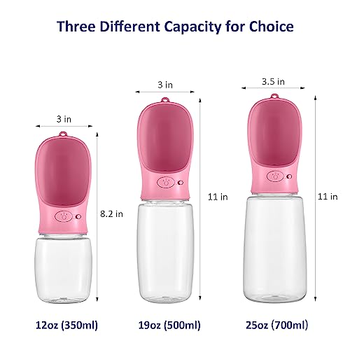 Wepet Portable Dog Water Bottle With Food Container, 19 Oz + 6 Oz, Leak Proof Puppy Water Dispenser With Drinking Feeder For Pets Outdoor Walking, Hiking, Travel, Food Grade Plastic #TOP4