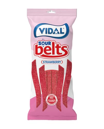 Vidal Golosinas – Cintas Pica Fresa 90 g | Golosinas ácidas sabor fresa | Snack dulce para fiestas, cumpleaños y meriendas