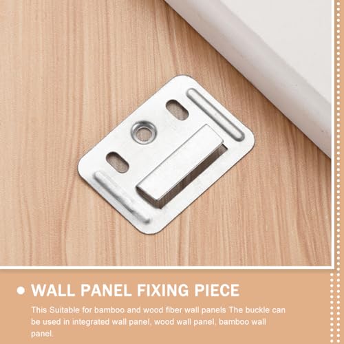 Image of UKCOCO 100pcs Wall Panel Buckle Replacement Stainless Steel Furniture Clamp for Easy Installation and Sturdy Fasteners Smooth Edges for Use for Home Decor and Furniture Assembly