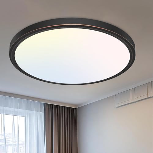 Image of libtit 16Inch Flush Mount LED Ceiling Light Fixture, 3000K 4000K 6500K Adjustable, 36W 3600lm Rubbed Bronze Satin Round Ceiling Lamp for Bathroom Shower Hallway Kitchen, 1 Pack