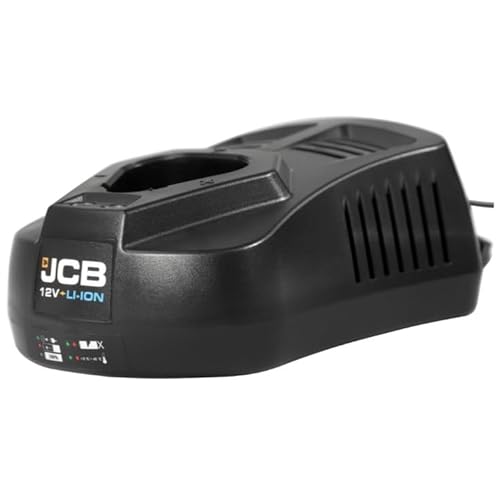 JCB 12V 2.4A Charger - Rapid Charging 30 minutes (1.5Ah), 45 minutes (2.0Ah) Charge Time - Compatible with JCB 12V power tools - 3 Year Warranty