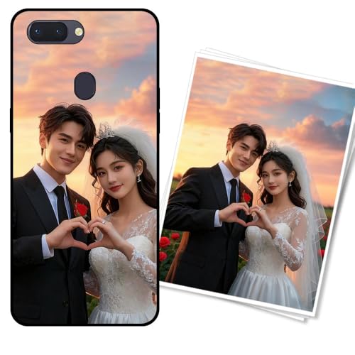 WUACYEAMING Funda Personalizada para OPPO R15 Pro Carcasa Custom Antigolpes/Antirrayaduras con Foto o Texto - Regalo para Graduaciones/Nacimientos/AniversariosNegro Noche