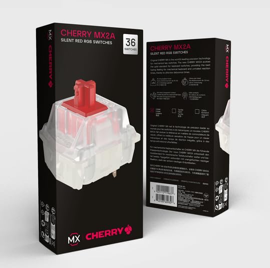 Cherry MX RGB Switch Kit | 36 pc Mechanical Keyboard Switches | DIY, Hot Swap or Gaming Keyboard (MX2A Silent Red)