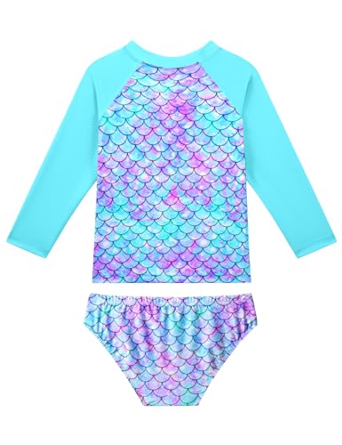 Image of Snowheart Girls Rash Guard Sets Long Sleeves Swimsuit 2 Pieces Tankini Bathing Suit Swimwear for Girls 3-12 Years