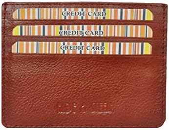 Hide & Sleek RFID Protected Slim Geniune Brown Leather Credit Card Holders