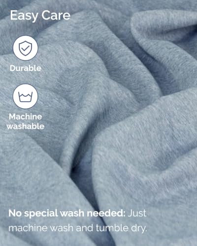 Image of Extra Deep Flex Top Split Head King Sheet Set - 6 Piece Breathable and Cooling Sheets - Hotel Luxury Bedding for Women, Men, Kids & Teens - Easy Secure Fit - Extra Deep Pockets - Heathered Blue