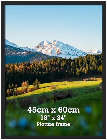 Vasemouh Bilderrahmen 45x60 cm 1 Stück schwarzer Fotorahmen, geeignet für 65x40 cm Fotos, Poster und Kunstwerke, passend zur Wandmontage in Hoch- und Querformat, geeignet für Zuhau