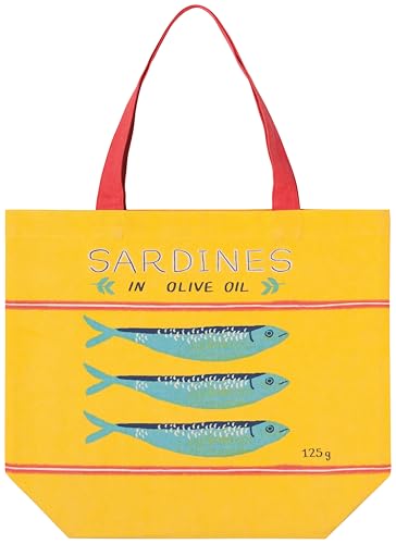 Now Designs by Danica Del Mar Tote Bag for Women|Unisex-Adults - 18x15x4in, Red Cotton - Generous Shopping Bag