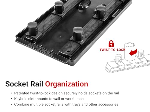 Image of TEKTON 3 /4 Inch Drive Impact Socket Set, 21-Piece | SID93101 | (3 /4 - 2 in.), Shallow, 6-Point, Socket Rail
