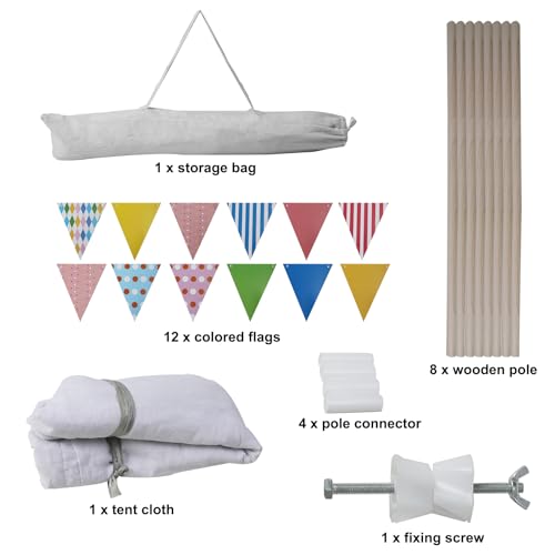 Jodimitty Teepee Tent for Kids Cotton Canvas Play Tents Indoor Outdoor, Gift for Girls Boys, Foldable & Portable Wigwam Tipi Play House, Breathable Window Design with Storage Bag, 120x120x160cm - Image 4