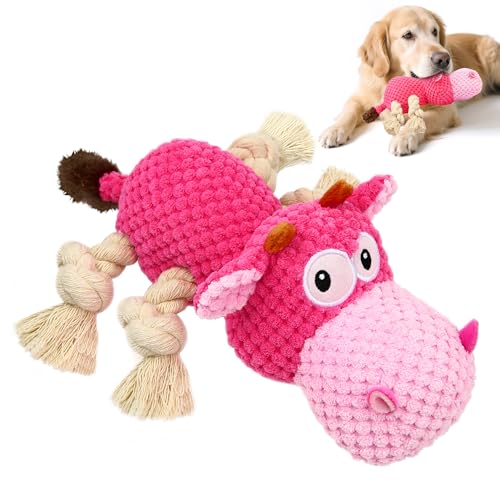 Jouets pour chiens qui couinent, jouet pour chien en peluche, jouet interactif pour chien – jeu de traction contre l&rsquo;ennui avec papier froissé