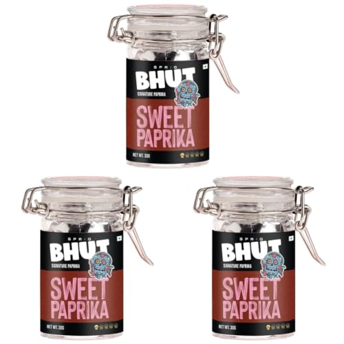 Image of Sprig Sweet Paprika | From Sun-Ripened Sweet Paprika Pods| 100% Pure | No artificial colours, flavours, fillers or preservatives |Garnish, Season, make spice rubs or marinades | Jar - 30g (Pack of 3)