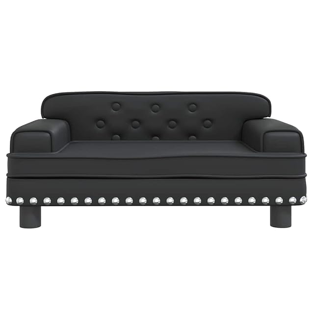 Foto 4 de 7 de vidaXL Cama para Perros de Cuero sintético Negra 70x45x30 cm