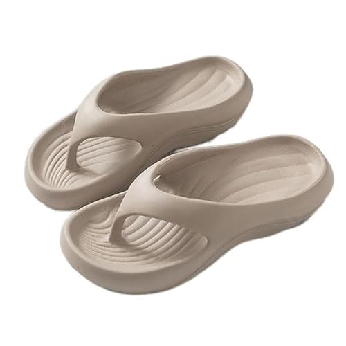 Pillow Arch Support Flip Flops, Plantar Fasciitis Orthopedic Sandals, Lightweight, Cushioning, Shock-Absorbing, Men & Women (Khaki, Adult, Women, 7.5, Numeric Range, US Footwear Size System, 8.5, Medium)