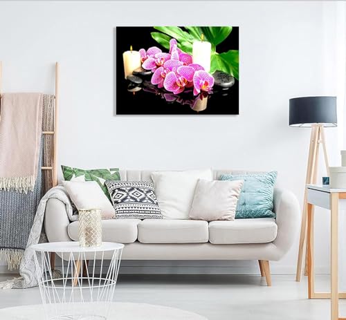 Orchidée méditation relaxation yoga tableau homedeco