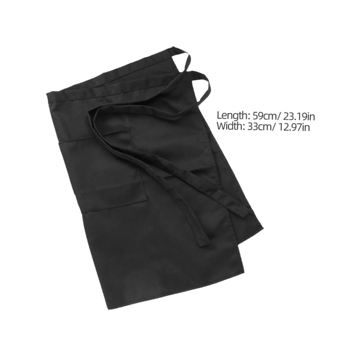 NUOBESTY 6 piezas Delantales de Cintura Cortos Negros con Bolsillos para Cocina Barbacoa y Servicio para Hombres y Mujeres Cocineros y