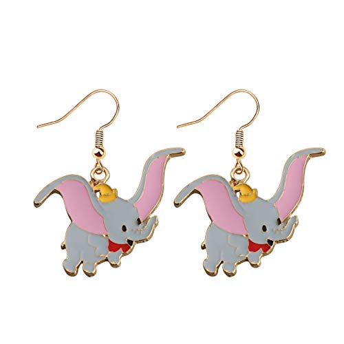 MAOFAED Elephant Present, Elephant Lover Present, Cartoon Lover Gift, Dangle Earring for Her(Elephantearring)