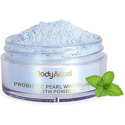 BodyAccel Teeth Whitening Powder Upgraded– Probiotic Pearl Whitening Tooth Powder, Fluoride-Free Toothpaste for Coffee & Tea Stain Removal, 360° Clean Teeth, Fresh Breath