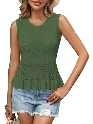 Image of Saodimallsu Womens Crochet Tank Top Sweater Vest