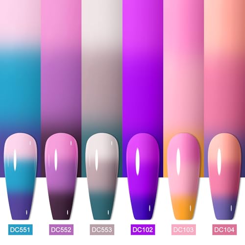 Set de 6 esmaltes de uñas térmicos cambio de color miniatura 4