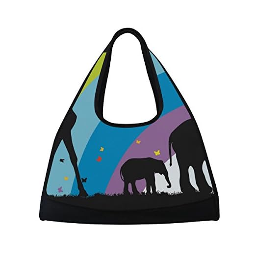 TIZORAX Girafa y Elefantes en África Bolsa de Viaje Duffel Bolsa Deporte Gimnasio Bolso Bandolera