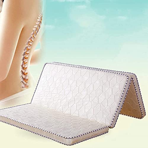 Three-Fold Coir Mattress, Foldable Japanese Floor Mattress, Floor Mattress For Adults 3E Coconut Palm Orthopedic Mattress Pad, 5Cm Folding Sleeping Mat, Firm Feel Quiet Tatami Guest Bed Floor Mat #TOP1