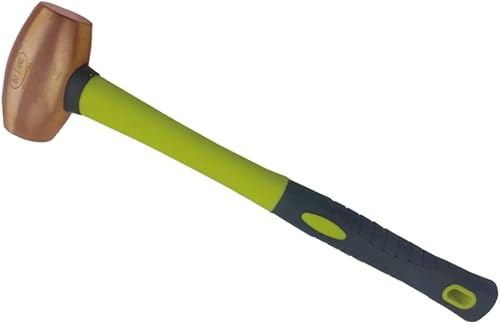 Jingsu Martillo de tambor redondo de cobre rojo 15lb 1412-008, hacha martillo