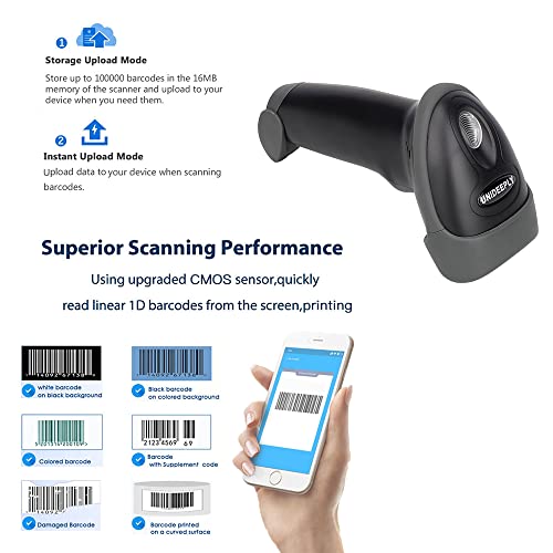 328 Feet Distance 1D Ccd Wireless Bar Code Scanner For For Pc Computers, Unideeply 2 In 1 (433Mhz Wireless & Usb Wired) Automatic Barcode Reader Handheld Usb Receiver For Store Supermarket, Warehouse #TOP3