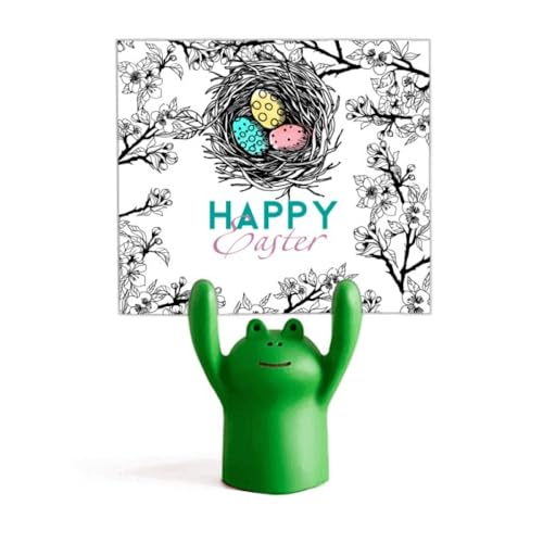 Nid mémo holder grenouille dessin animé support photo décoration de Pâques