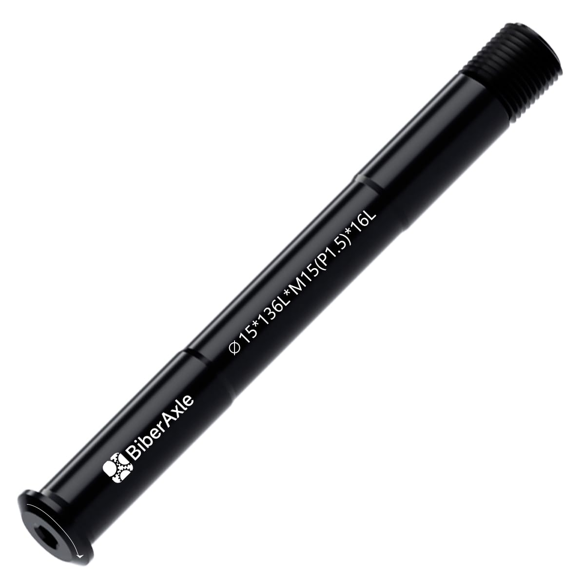 BiberAxle 15 mm Thru Axles for Bicycle Forks and Rear Bicycle Frame, Mountain Bike and Road Bikes, Aluminium Alloy Hub Adapter Axle (Thread Pitch: 1.5 mm/Length: 136 mm)