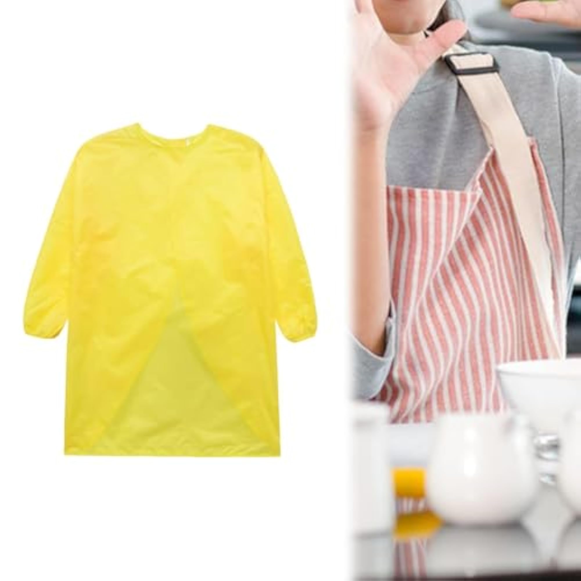 Kids' Artist Apron Toddlers Art Smock, Yellow L