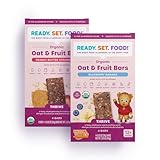 Ready Set Food Organic Oat & Fruit Bars – Safe & Easy Early Allergen Exposure for Babies 12+ Months, Organic Toddler Snacks with 8 Top Allergens, No Added Sugar (PBS & BB, 2-Pack)